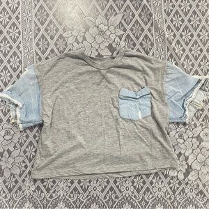 Thrill Gray and Blue Short Sleeve Tee